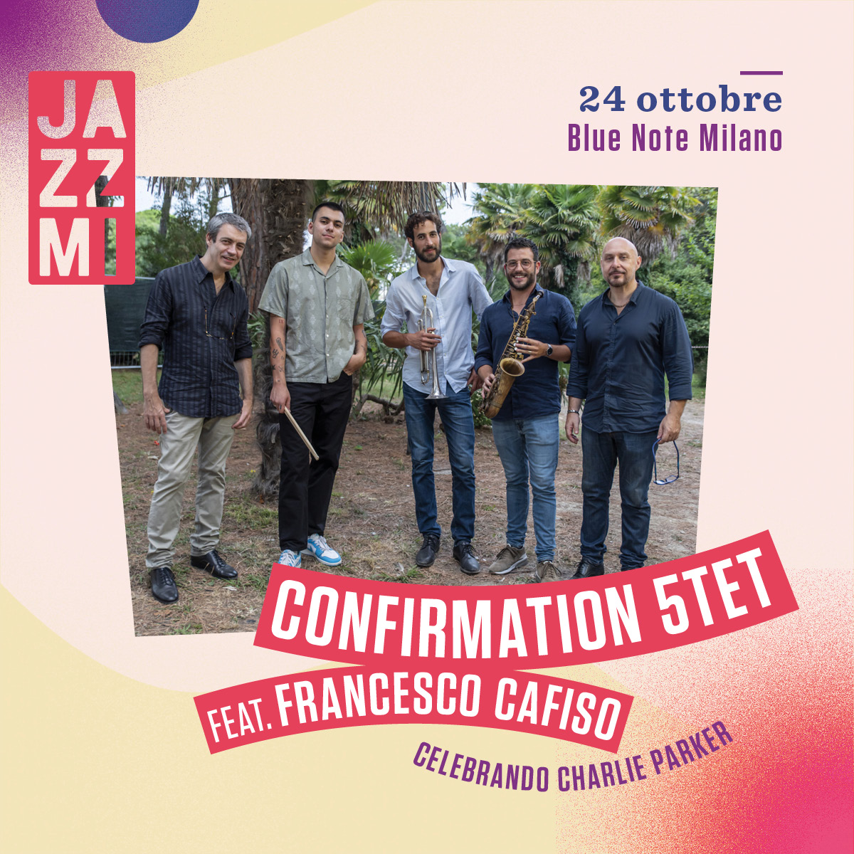 JAZZMI Confirmation 5tet feat. Francesco Cafiso – Celebrando Charlie Parker 24/10/2020 20.30